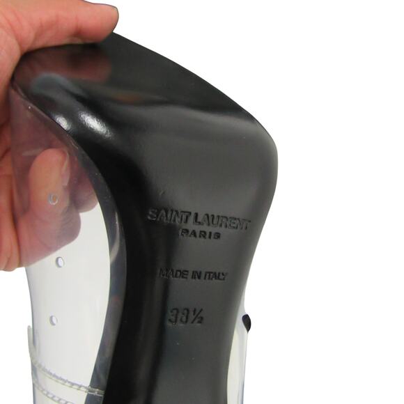 Saint Laurent Black and Clear Heels - Picture 7 of 10